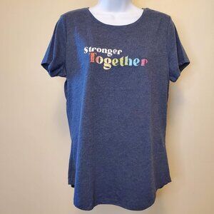 Sonoma Goods For Life Blue Graphic T-Shirt Stronger Together NWOT - S